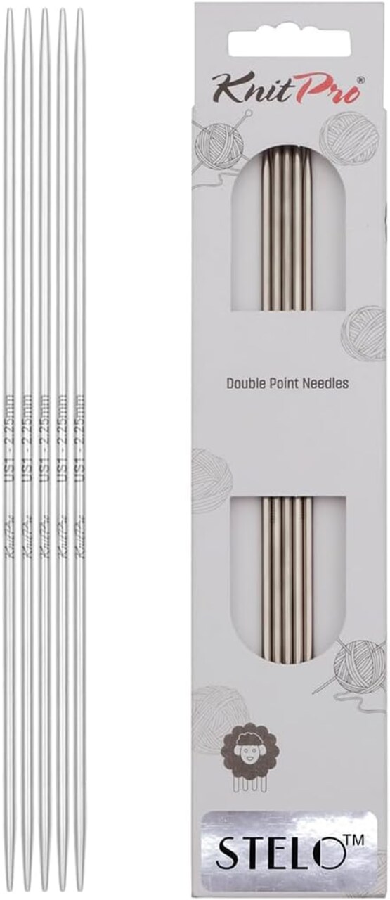 KnitPro Stelo Double Pointed Knitting Needles 6" (15cm) Set of 5 Size 0 - 11